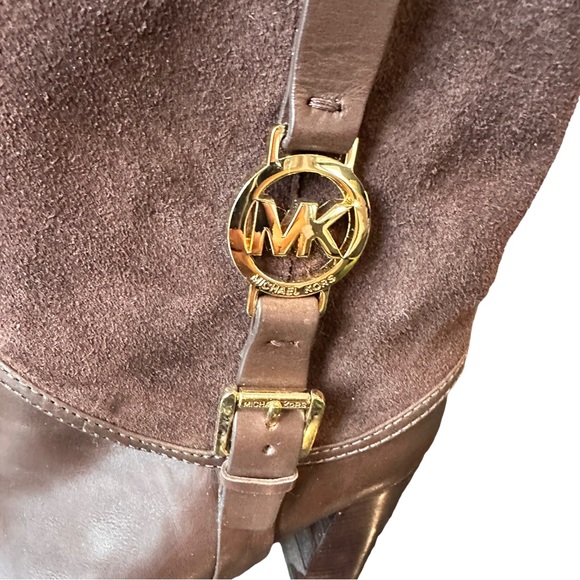 Michael Kors Chocolate Suede and Leather Ankle Boots - Picture 3 of 10